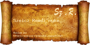 Szeicz Reményke névjegykártya